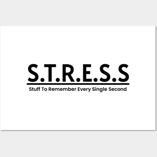 STRESS Funny Meaning Word Art Minimalist Aesthetic Design Posters and Art